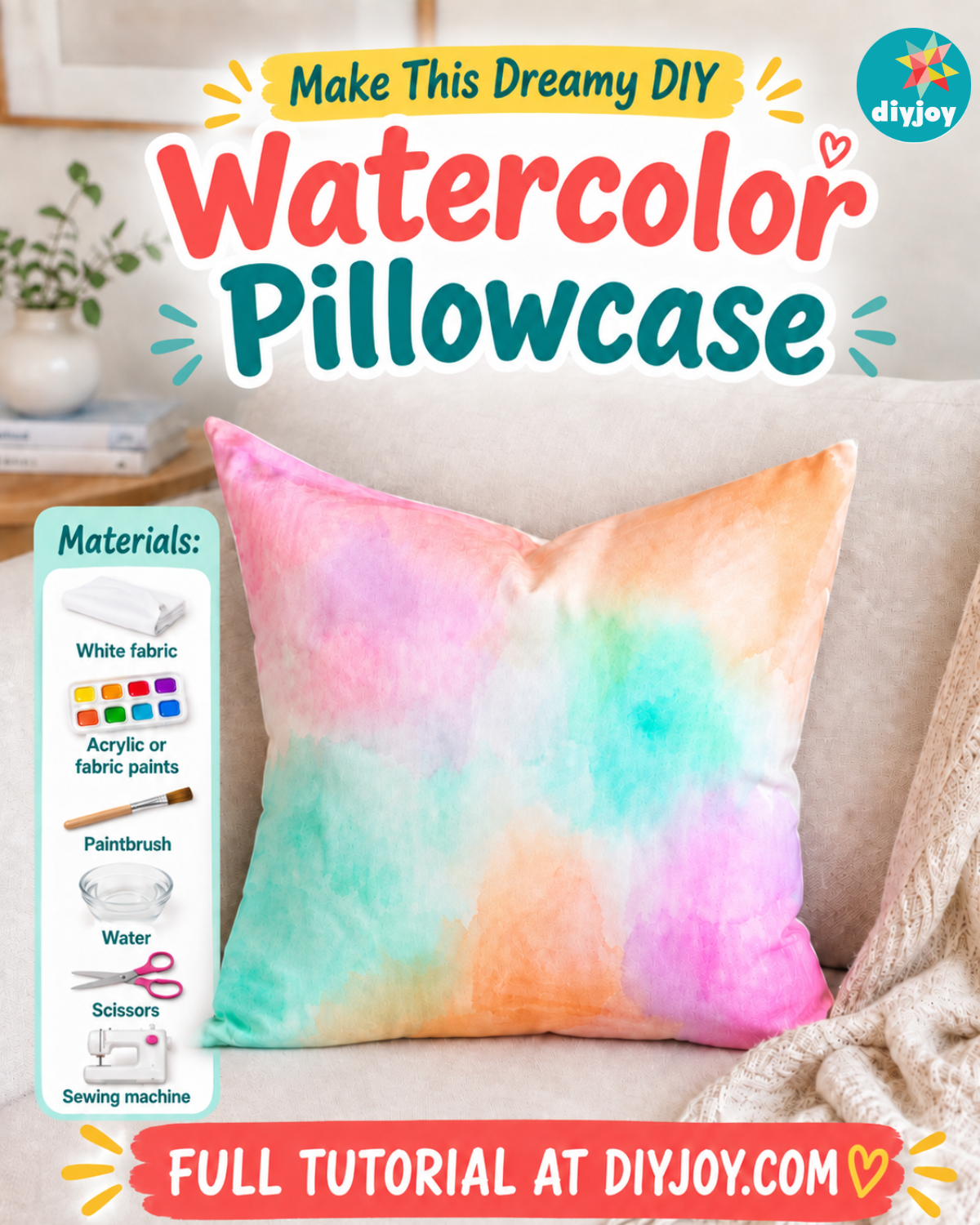 Watercolor Pillowcase Tutorial
