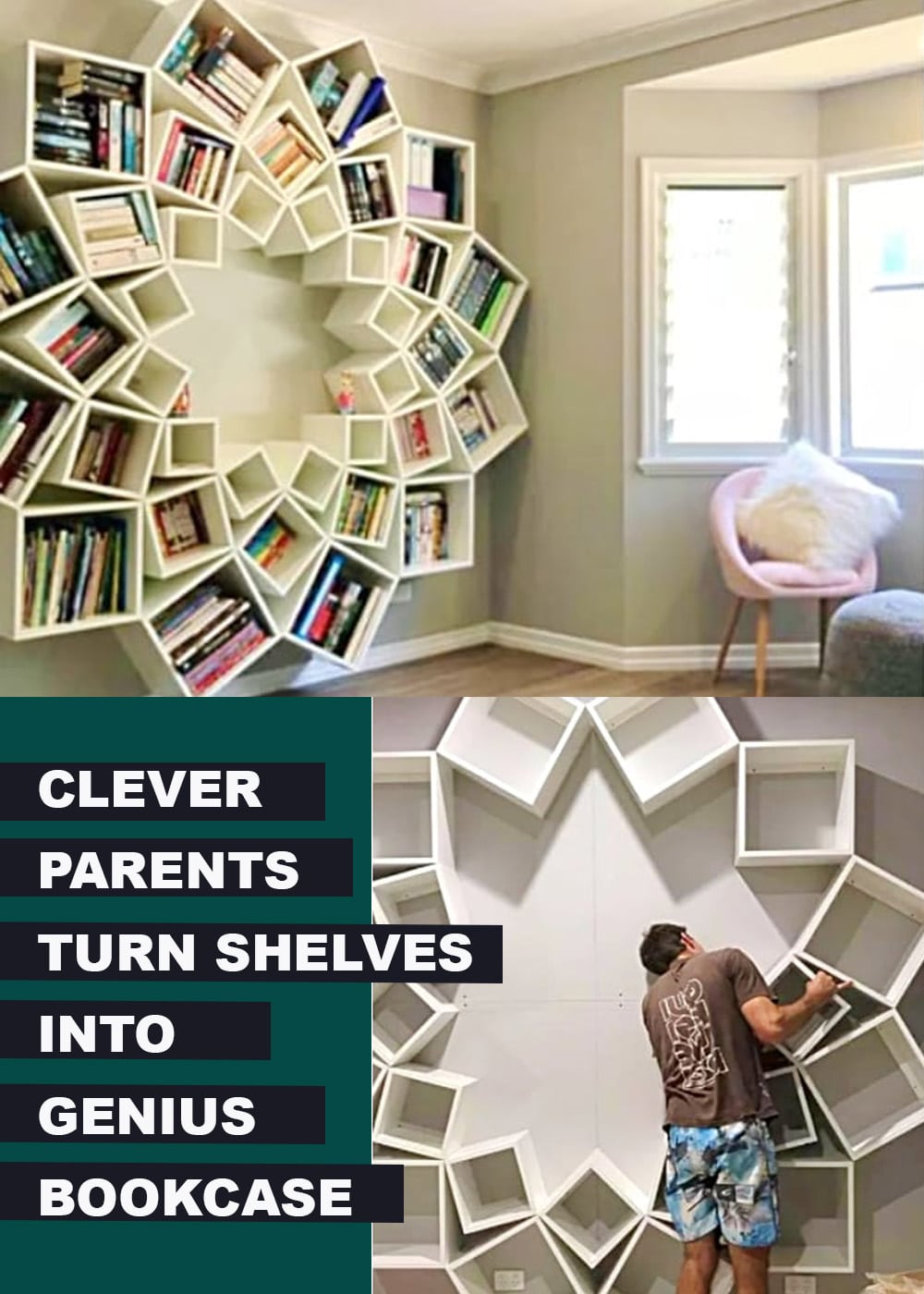 DIY Bookcase - Creative Do It Yourself Bookshelf Idea