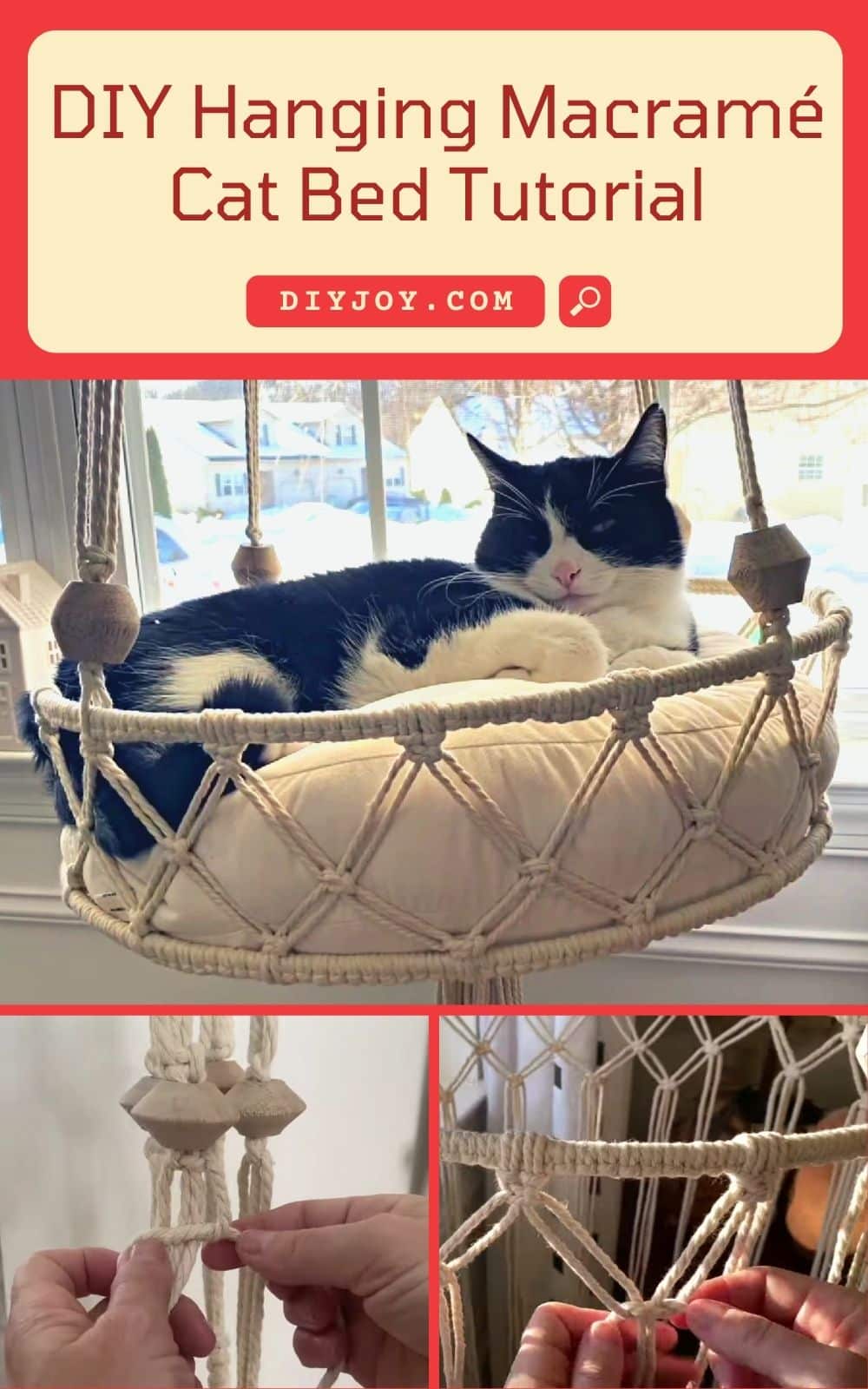 DIY Cat Bed - How to Make a Hanging Macrame Cat Bed