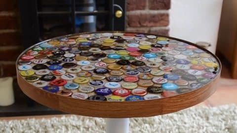 Easy DIY Beer Bottle Cap Table Tutorial | DIY Joy Projects and Crafts Ideas