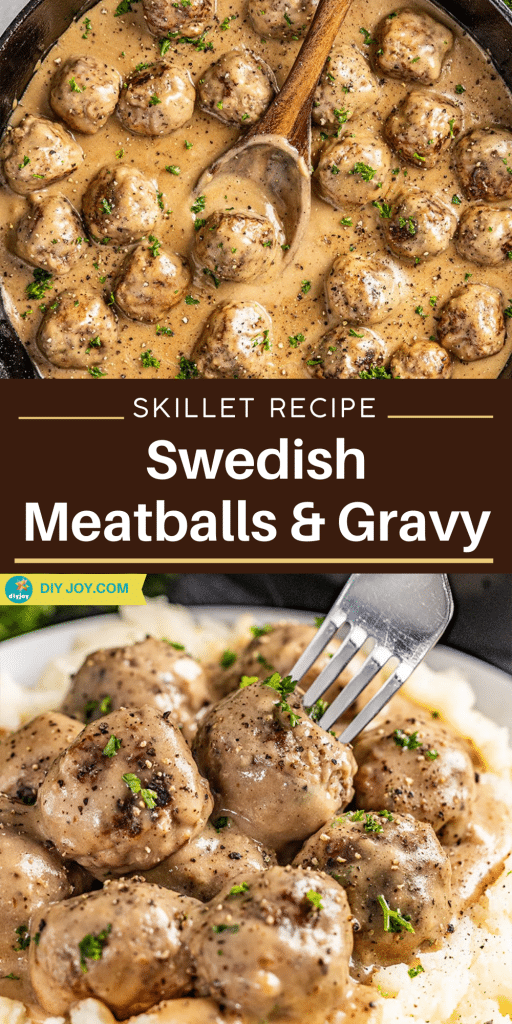 Easy Skillet Swedish Meatballs and Gravy Recipe