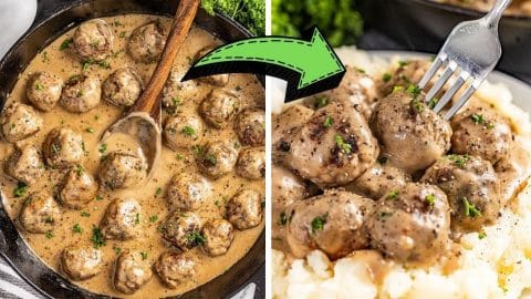 Easy Skillet Swedish Meatballs and Gravy Recipe | DIY Joy Projects and Crafts Ideas
