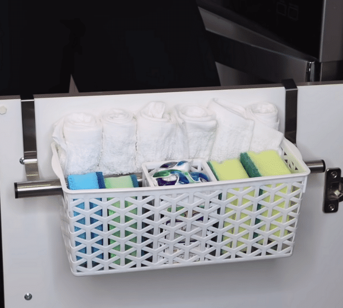 Kitchen Sink Towel Bar Organizing Hack