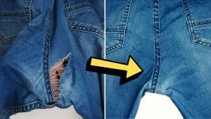 Double-Sided Tape Pants Repairing Technique