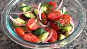 Easy Tomato Cucumber Onion Salad Recipe