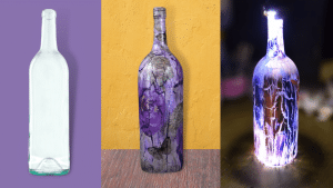 Easy Wine Bottle Decoupage Project