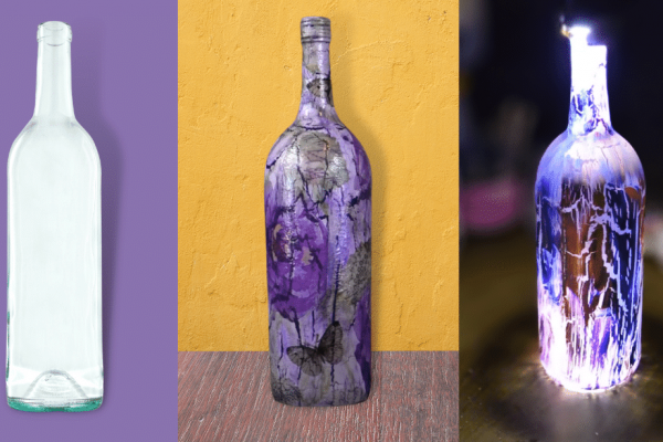 Easy Wine Bottle Decoupage Project