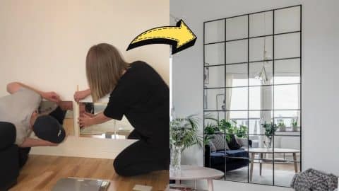 How To Make A DIY IKEA Mirror Wall Under $85 | DIY Joy Projects and Crafts Ideas