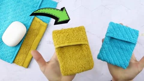 How To Sew A DIY Soap Pouch Using Old Wash Cloth | DIY Joy Projects and Crafts Ideas