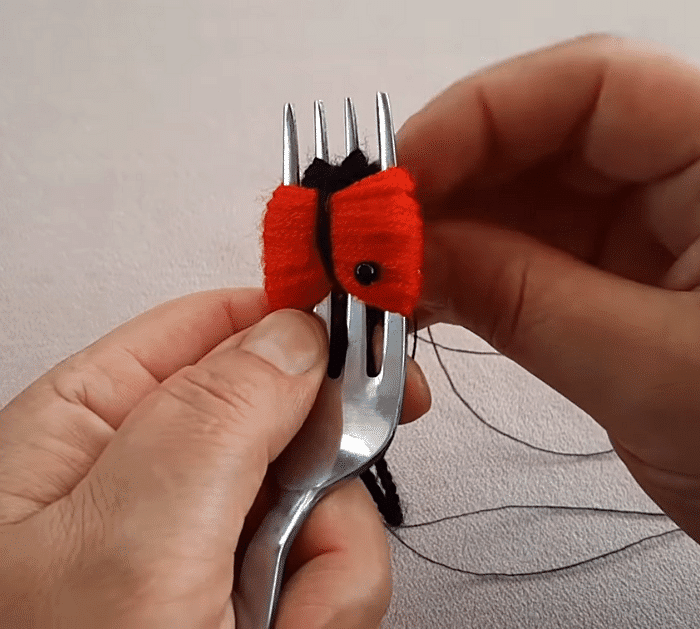 Make a Ladybug Keyring Using a Fork Materials