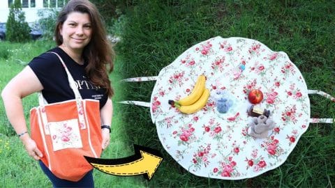 2-in-1 Picnic Tablecloth Bag Sewing Tutorial | DIY Joy Projects and Crafts Ideas