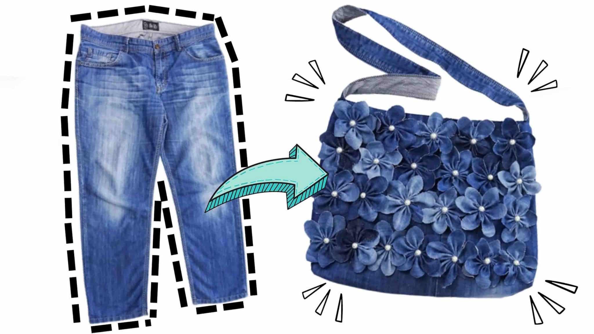 Bag of Old Jeans. Tutorial ~ DIY Tutorial Ideas!