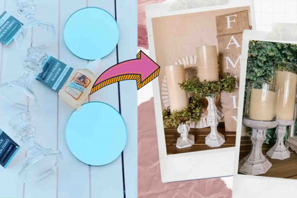 DIY candle holders tutorial. All materials from the dollar store.