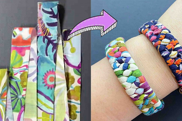Upcycling fabrics to make a bracelet