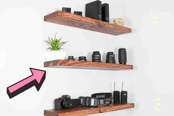 No bracket floating shelves tutorial