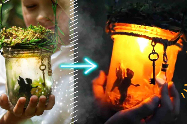 Making a fairy night light using a jar