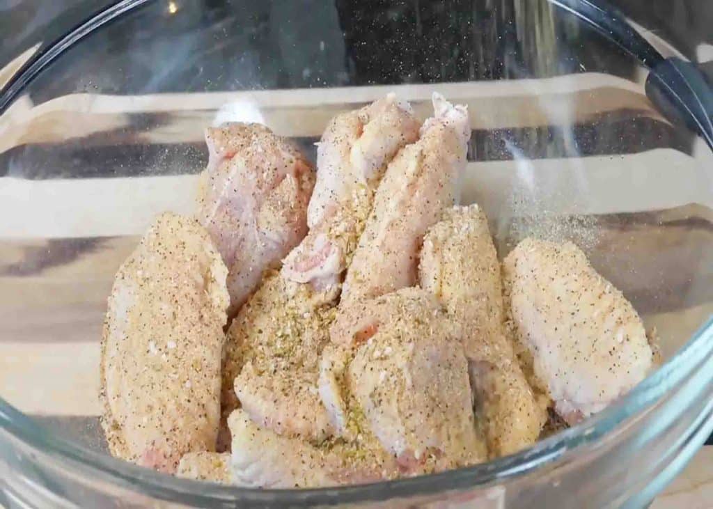 Prepping the chicken wings for kookaburra recipe