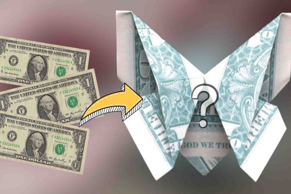Butterfly money origami tutorial