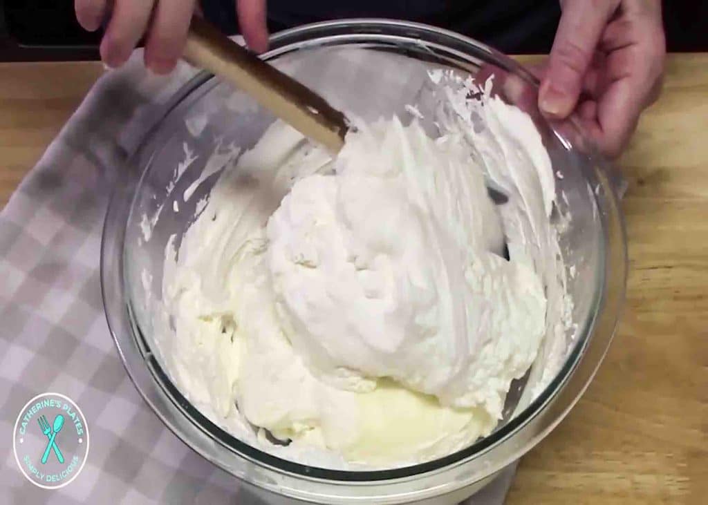 Cream cheese mixture for no-bake golden oreo lemon dessert recipe
