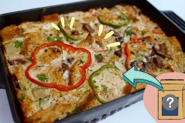 Vegetarian egg casserole with mediterranean twist
