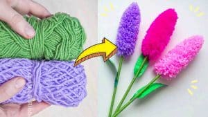 Easy Yarn Lavender Flower Tutorial