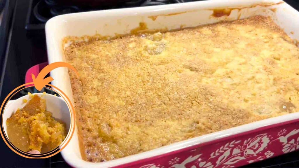 Easy apple dump cake recipe with only three ingredients