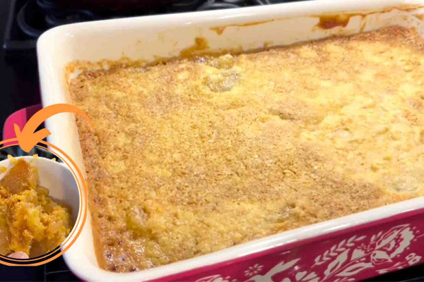 Easy apple dump cake recipe with only three ingredients