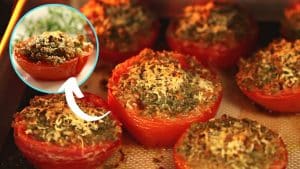 Crusty & Cheesy Garlic Tomatoes Recipe