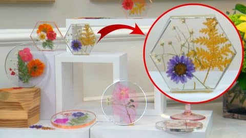 Easy DIY Pressed Flower Coaster Tutorial | DIY Joy Projects and Crafts Ideas