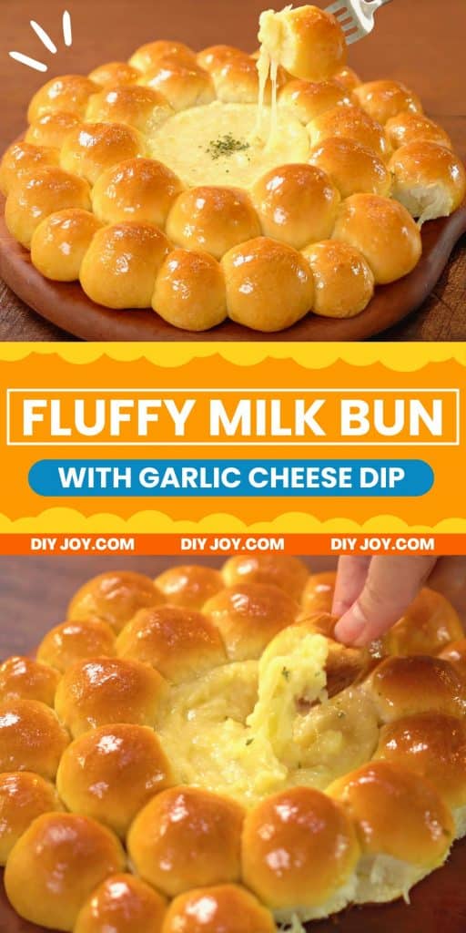 Fluffy Milk Bun With Garlic Cheese Dip Recipe