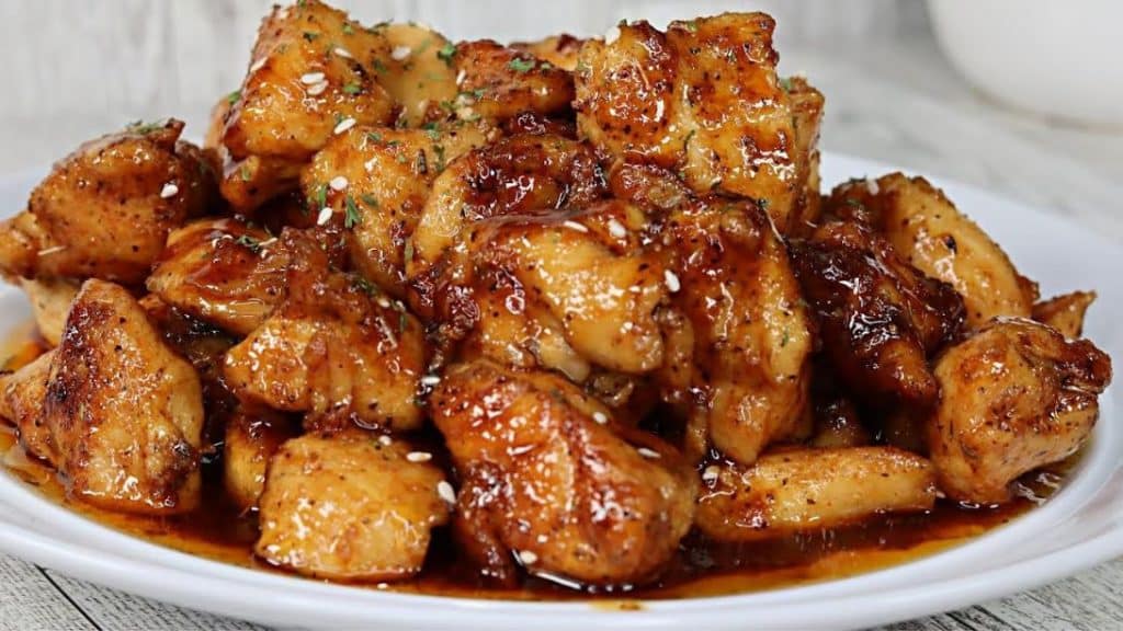 Honey, Butter, & Garlic Glazed Chicken Bites