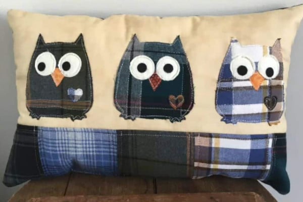 How To Make Appliquéd Owl Pillow Using Scraps