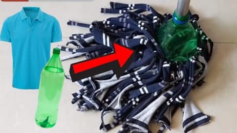 How to Make a Floor Mop With Plastic Bottles and an Old Shirt | DIY Joy Projects and Crafts Ideas