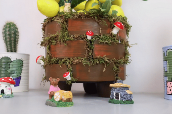 Mushroom Brick Planter Made From Foam Plates