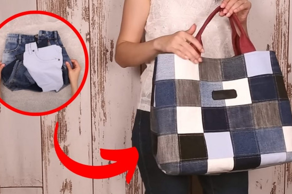Old Jeans Into a Quilted Bag