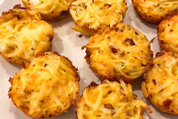 Easy cheesy hash brown cups recipe