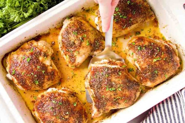 Easy crispy oven-baked chicken thighs recipe