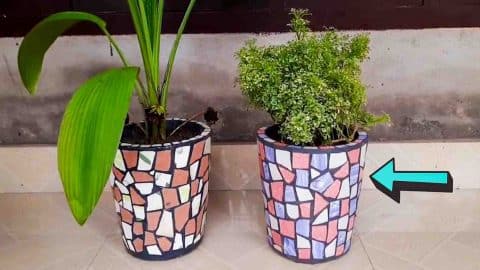 DIY Flower Pot Making With Broken Tiles | DIY Joy Projects and Crafts Ideas