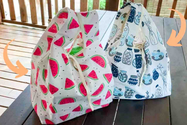 DIY reusable grocery bag tutorial
