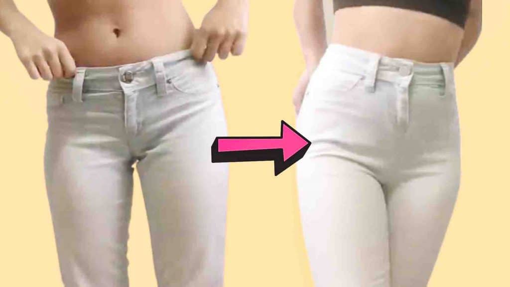 Transforming your low waist jeans to high waist jeans