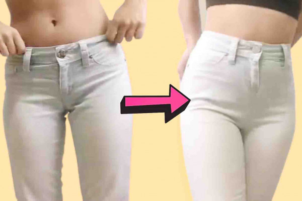 Transforming your low waist jeans to high waist jeans