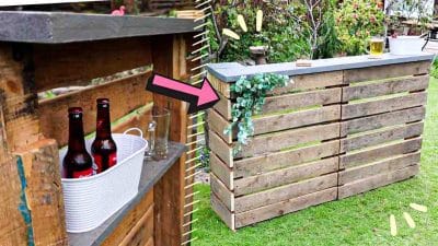 DIY garden bar using wood pallets