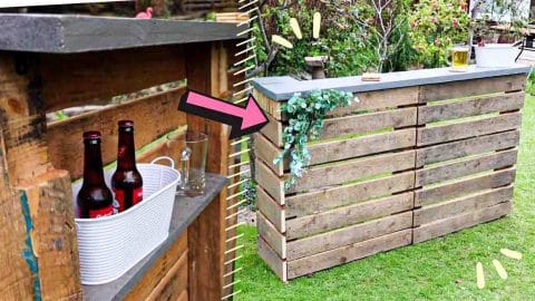 DIY Garden Bar Using Wood Pallets | DIY Joy Projects and Crafts Ideas