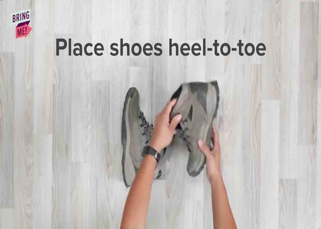 Placing small clothing items inside the shoes