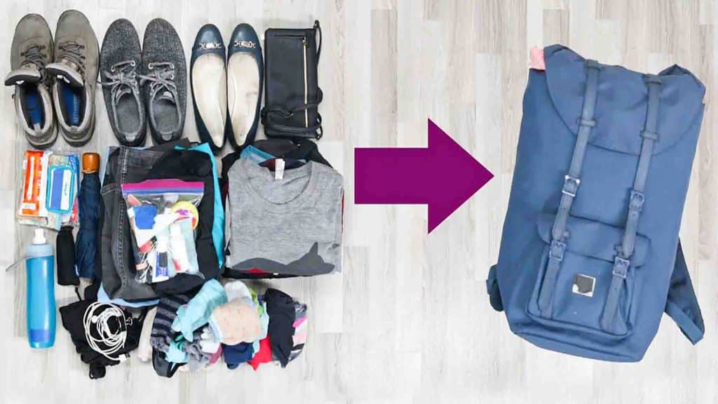 Great tips on how to pack light for a long trip