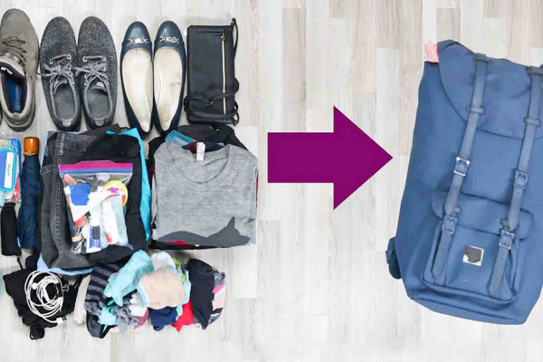 Great tips on how to pack light for a long trip