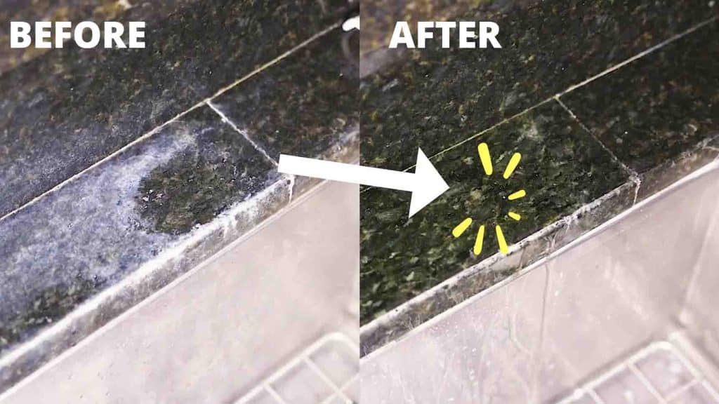 DIY removing hard water stains from granite countertops