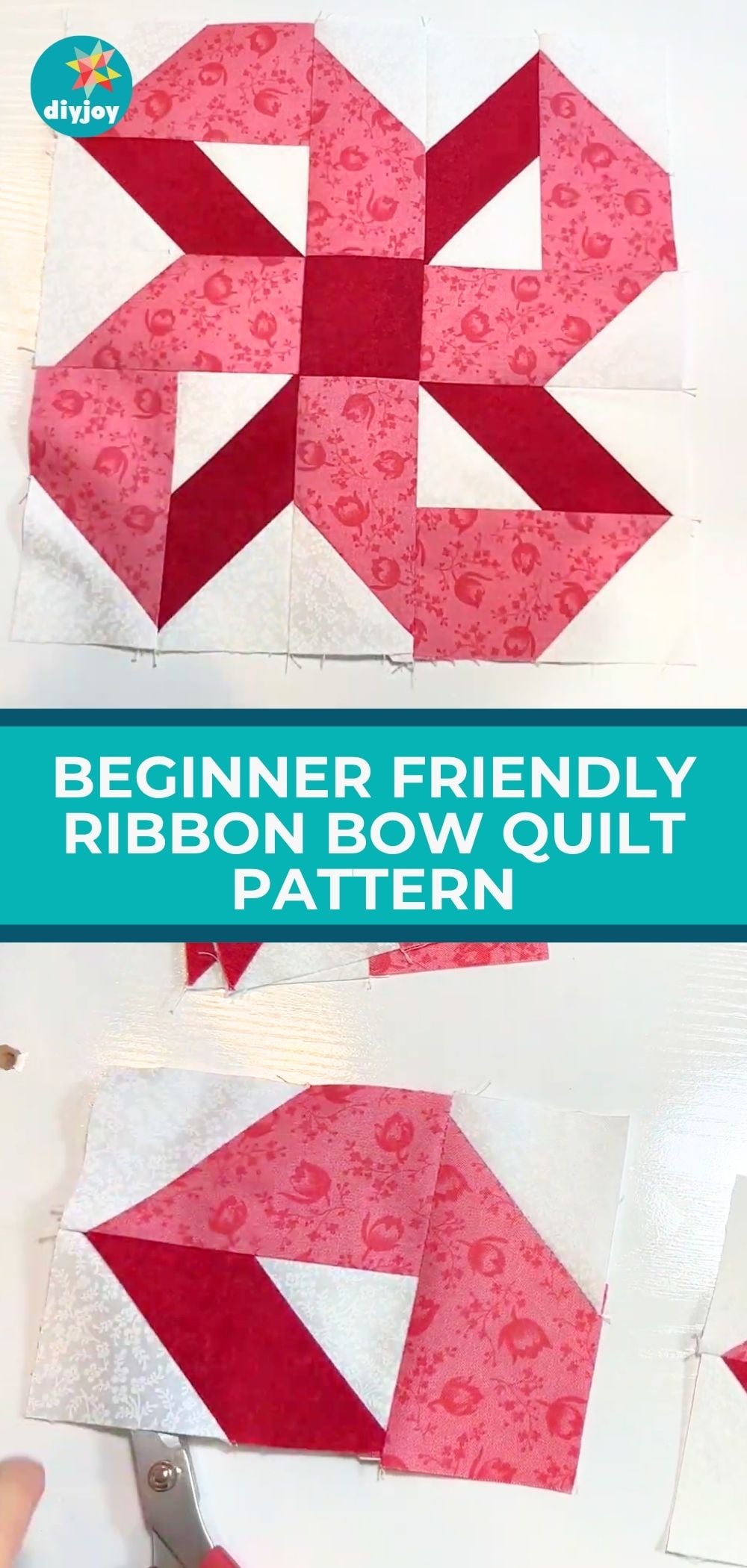 Beginner Friendly ribbon bow Quilt Pattern Tutorial