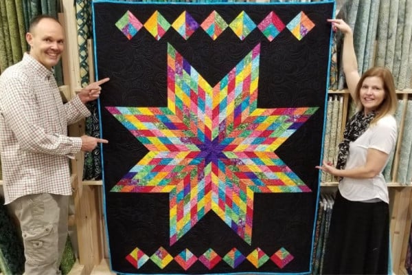 Big Lone Star Quilt Using One Jelly Roll
