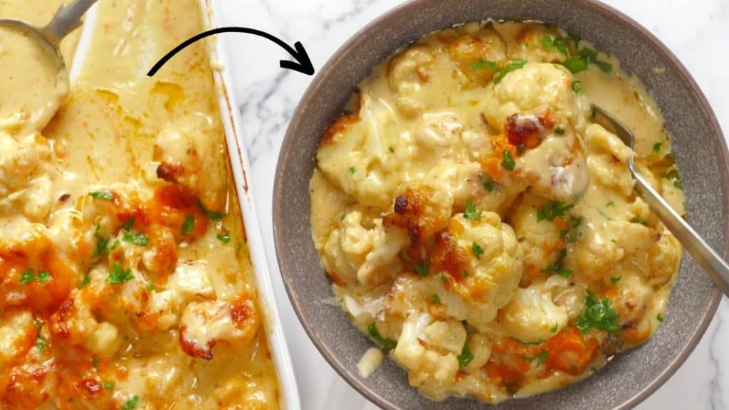 Delicious Cheesy Baked Cauliflower Recipe
